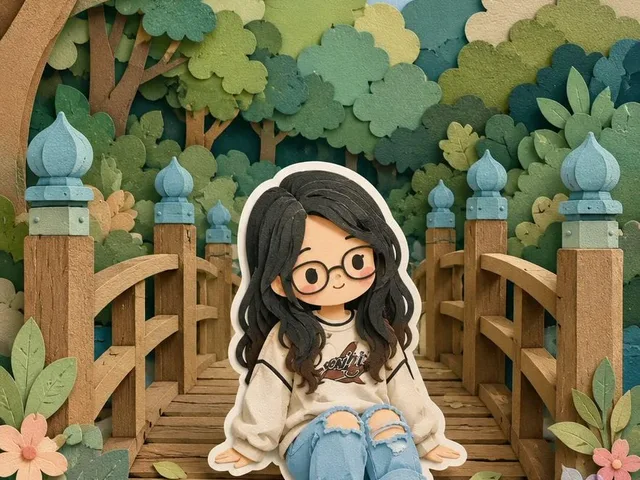 3D Layered Paper-Cut Chibi Art preview image 1