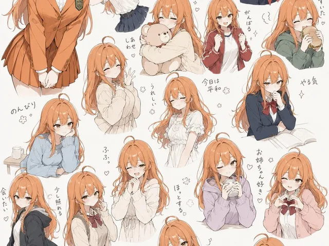 Hand-Drawn Character Sticker Sheet Prompt preview image 1