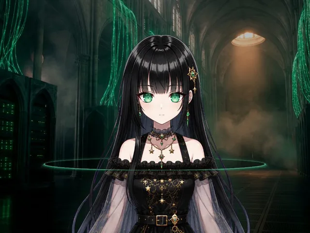 Gothic Cyber VTuber Cathedral Portrait preview image 1