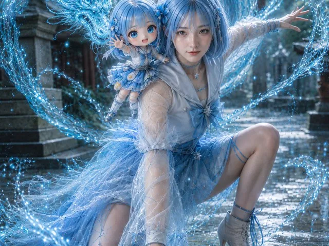 Water Dragon Magic Girl Fantasy Portrait preview image 1
