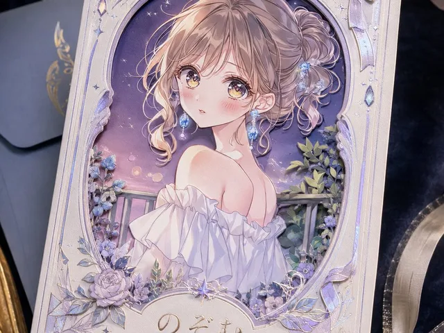 Foil Anime Postcard Design preview image 1
