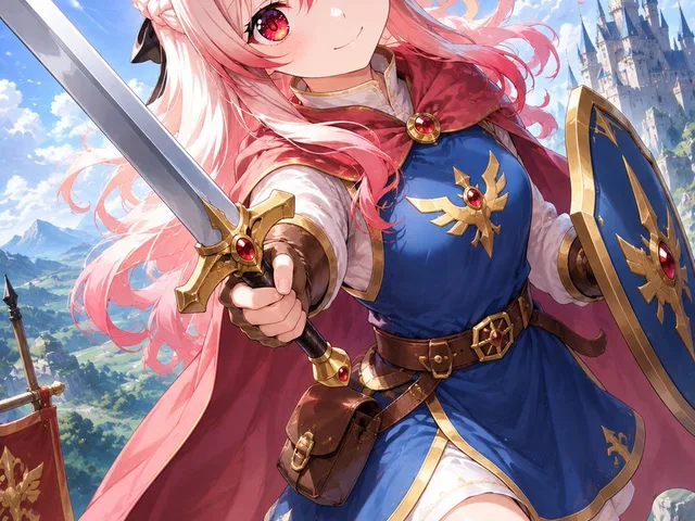Pink-Haired Anime Female Hero preview image 1