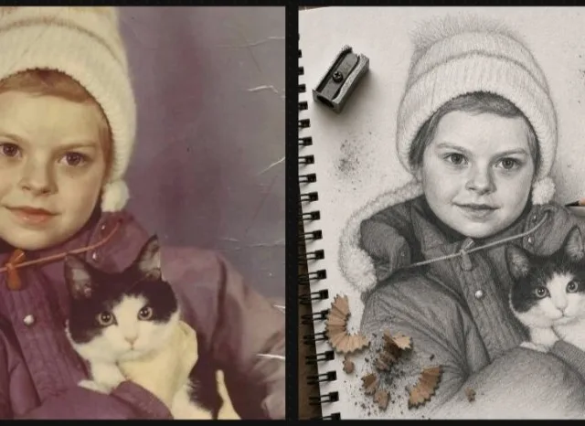Vintage Photo to Graphite Sketch preview image 1