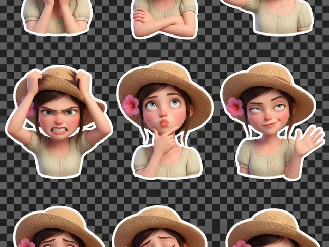 Pixar Style 3D Emoji Sticker Pack preview image 1