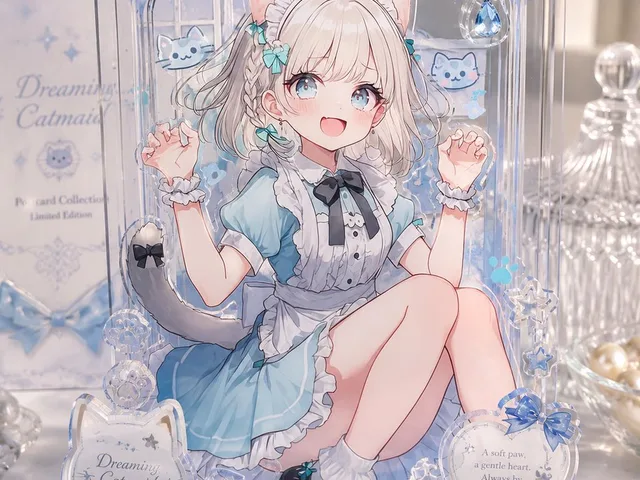 Layered Acrylic Catmaid Postcard Display preview image 1