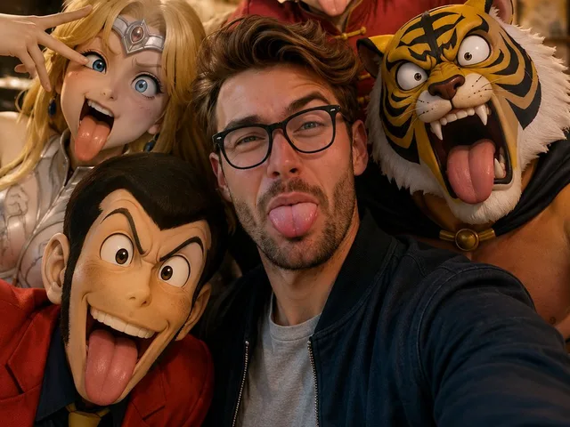 Realistic Selfie with Cartoon Characters preview image 1