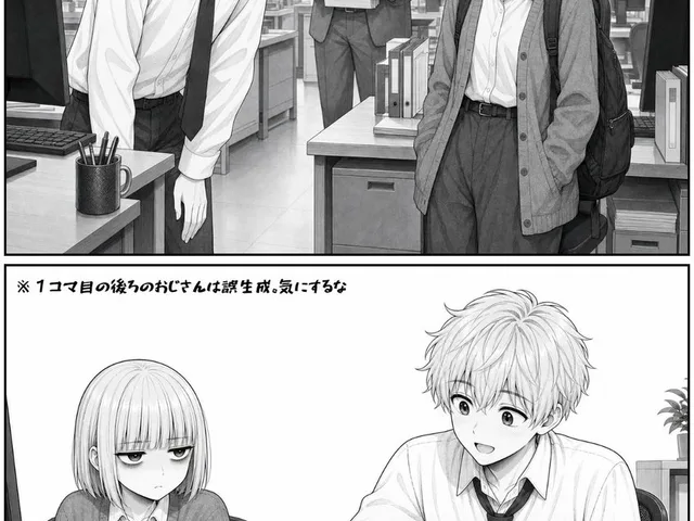 Two-Panel GPT Image 2 Manga Office Comic preview image 1