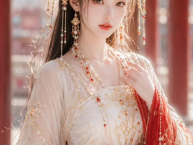 Ancient Fantasy Red Gold Portrait preview image 1