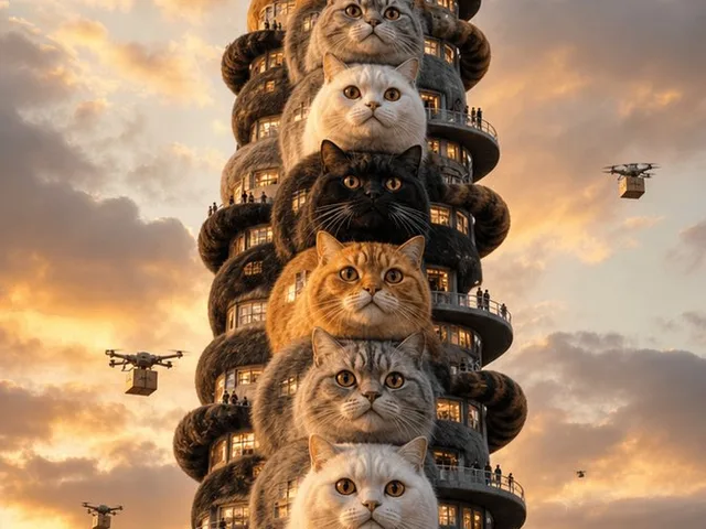 Surreal Tokyo Cat Skyscraper preview image 1