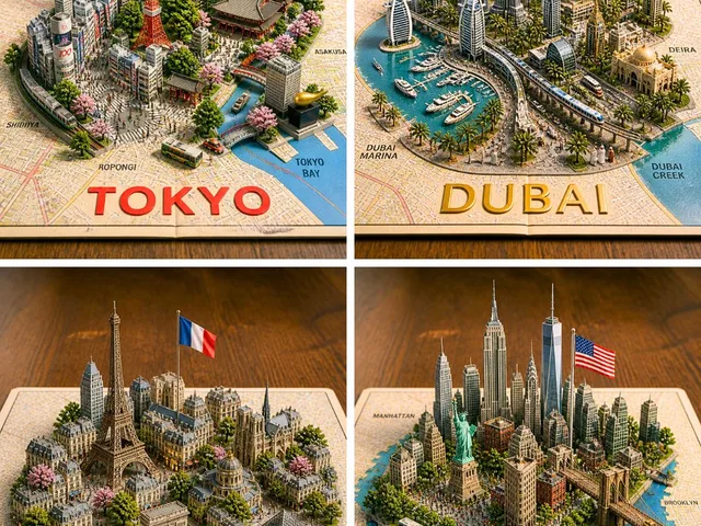 Four 3D Miniature City Maps preview image 1