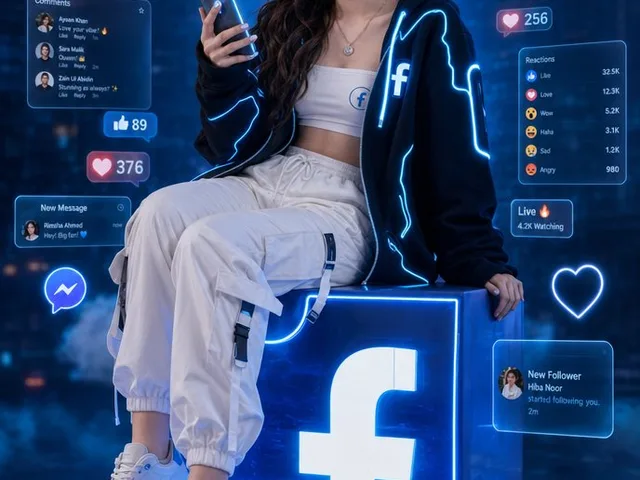 Neon Facebook Influencer Portrait preview image 1