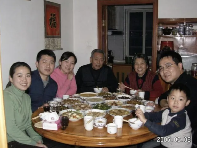 Anonymized 2000s Family Dinner Photo preview image 1