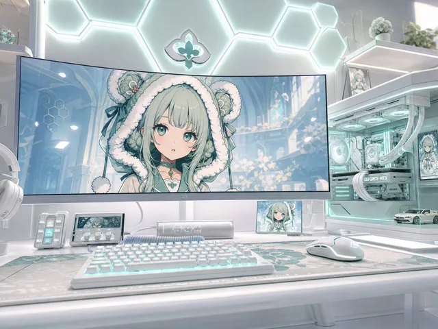 Pastel Anime Gaming Desk Setup preview image 1