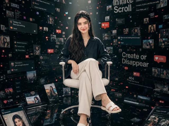 Woman in Infinite Scroll Void preview image 1