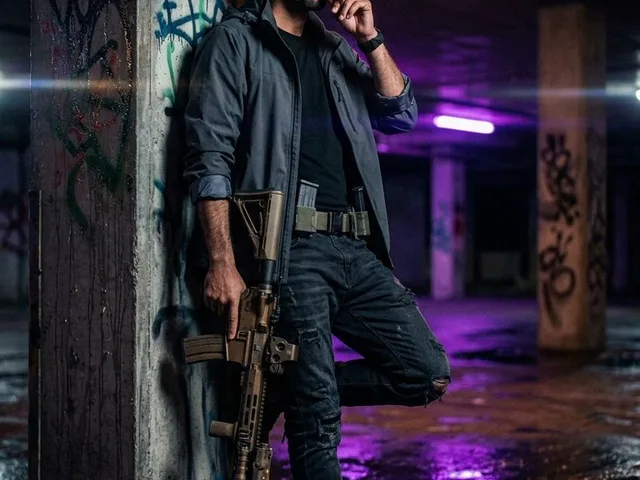 Gritty Neo-Noir Tactical Portrait preview image 1