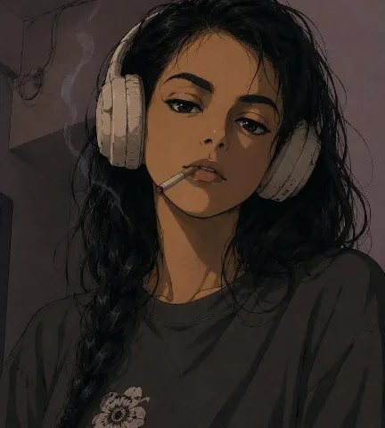 90s Rebel Anime Headphone Portrait preview image 1
