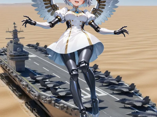 Angelic Android Over Land Aircraft Carrier preview image 1