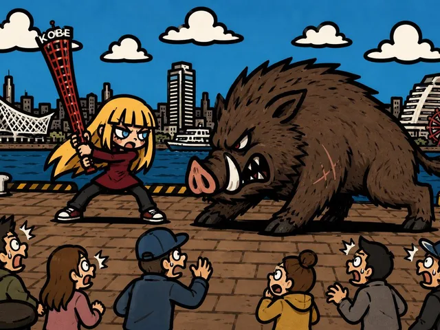 Kobe Harbor Boar Battle Cartoon preview image 1