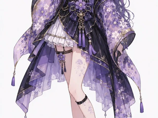 Purple Floral Wa-Modern Idol Dress preview image 1