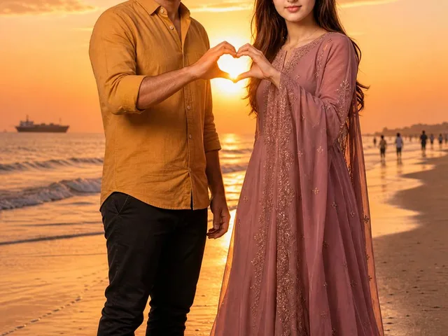 Romantic Beach Sunset Couple preview image 1