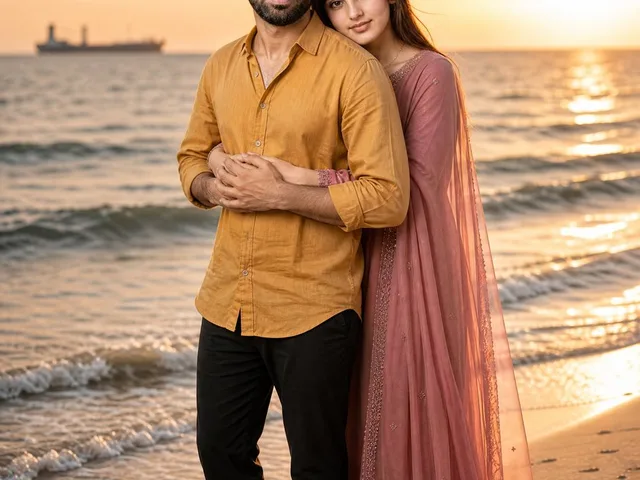 Romantic Beach Sunset Couple preview image 1