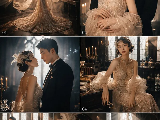 盖茨比风格装饰艺术婚礼照 preview image 1
