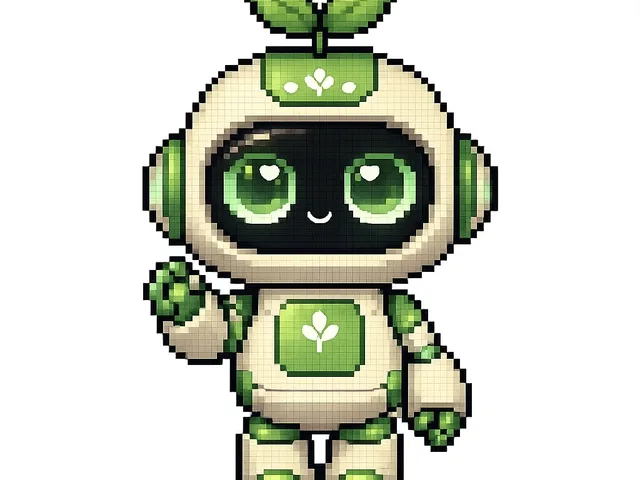 Cute Eco Robot Pixel Art Mascot preview image 1