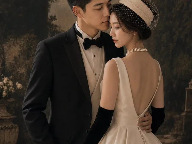 复古花园婚礼肖像 preview image 1