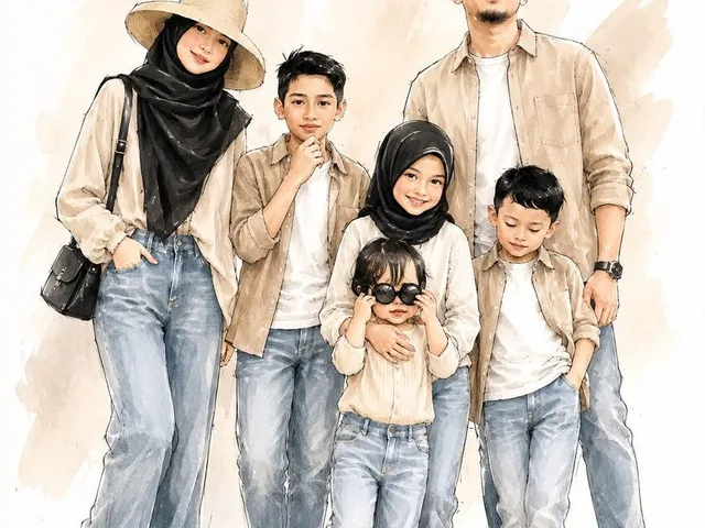 Digital Watercolor Family Portrait preview image 1