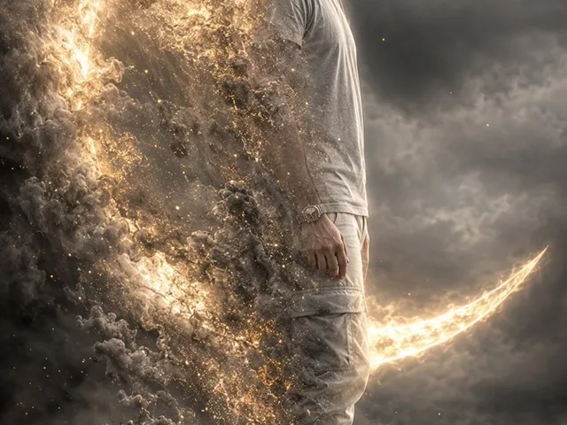 Cinematic Disintegrating Energy Aura Portrait preview image 1