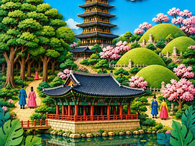 Gyeongju Korea Paper-Cut Travel Poster preview image 1