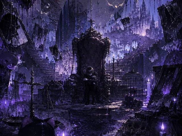 Gothic Violet Throne Fantasy preview image 1