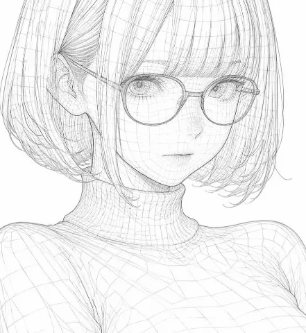 Wireframe Censored Portrait preview image 1