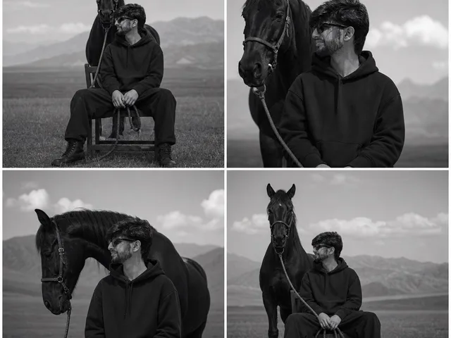 Monochrome Horse Field Portrait preview image 1