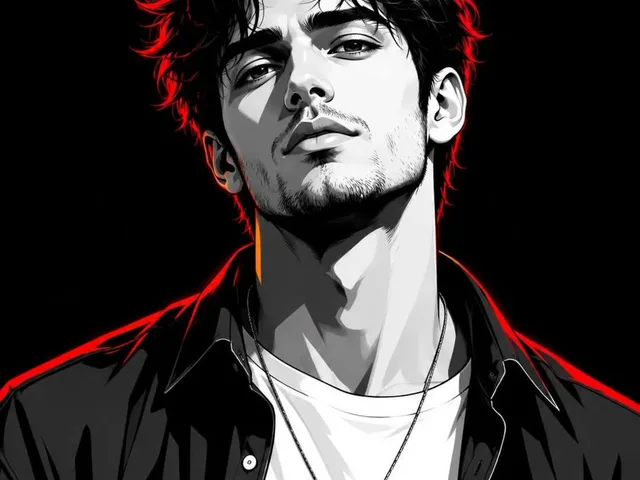 Monochrome Portrait with Neon Rim Light preview image 1