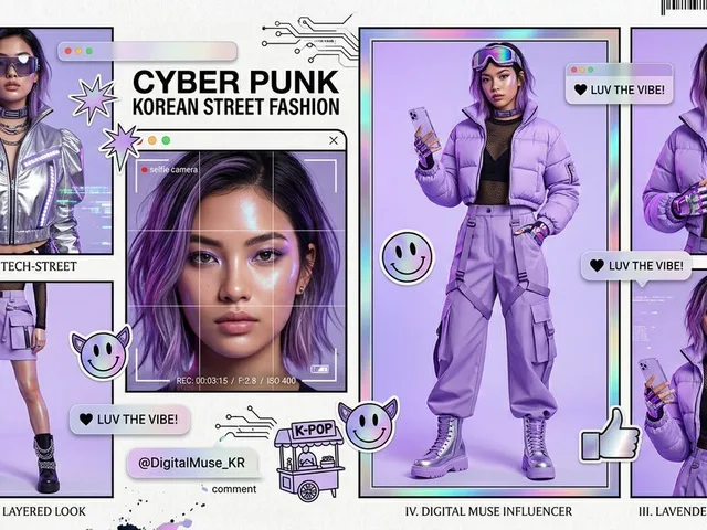 Cyberpunk Korean Fashion Zine Collage preview image 1