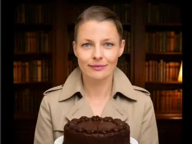 Faceless Man Holding Chocolate Cake preview image 1