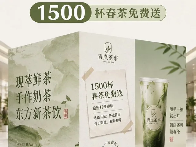 New Chinese Tea Store Hoarding Poster preview image 1