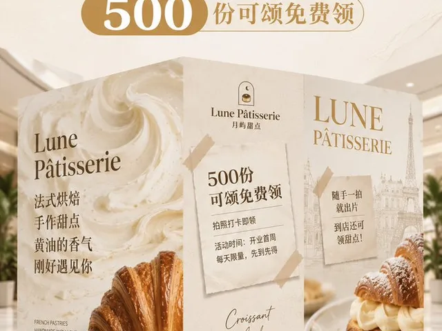 French Patisserie Opening Hoarding Poster preview image 1