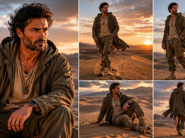 Desert Wanderer Five-Panel Collage preview image 1
