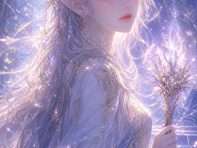 Mystical Glowing Elf Portrait preview image 1