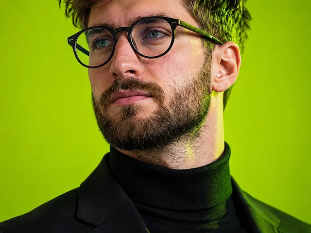 Editorial Male Portrait with Neon Lighting preview image 1