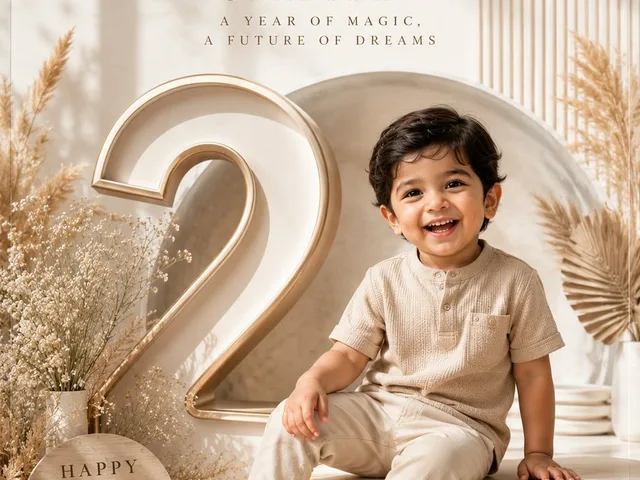 3D Depth Luxury Birthday Poster preview image 1