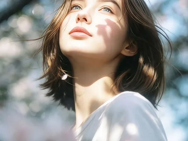 Cinematic Cherry Blossom Portrait preview image 1