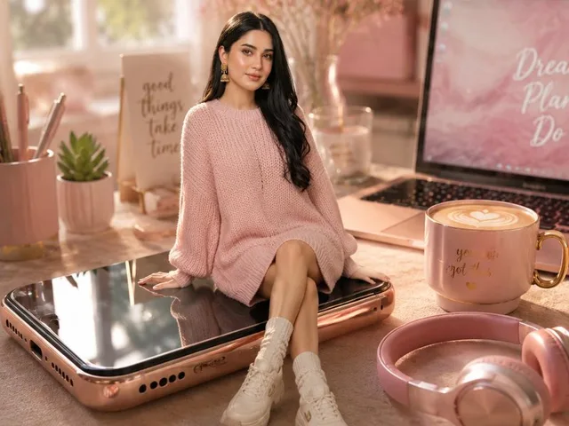 Miniature Girl on Giant Smartphone Desk preview image 1
