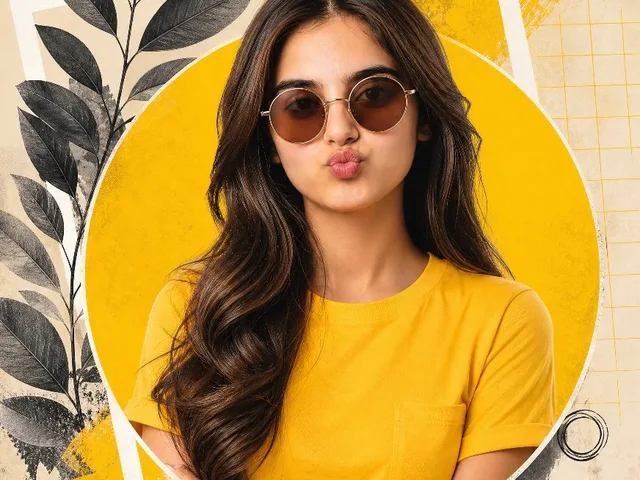 Yellow Mixed-Media Portrait Poster preview image 1