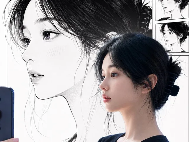 Real Woman with Manga Counterpart Selfie preview image 1
