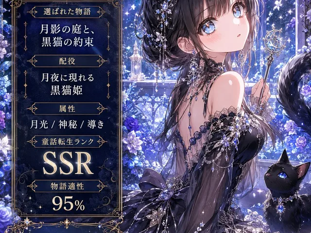 Moonlit Cat Princess Fairy-Tale Card preview image 1