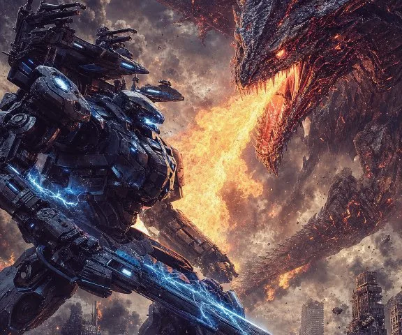 Robot vs Dragon Epic Battle preview image 1
