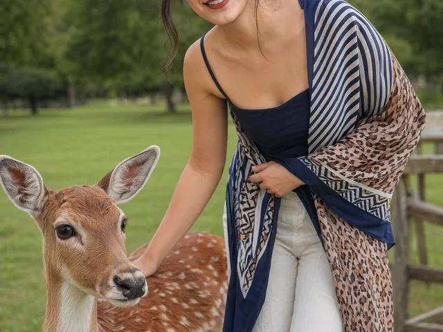 Realistic Portrait of Woman and Deer preview image 1